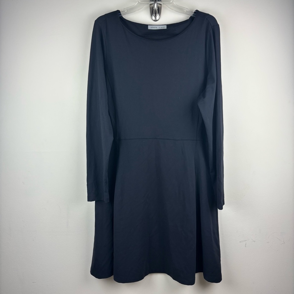 Athleta Classic Black Long Sleeve Dress fit and flare